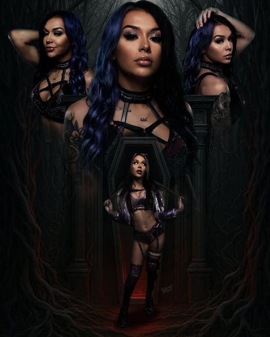 Metalic custom Elayna Black 8x10 Wrestlecade Pre-Order very limited