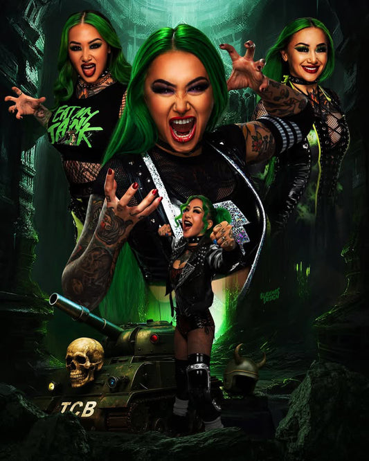 Custom Metalic Shotzi 8x10 Wrestlecade Pre-Order very limited